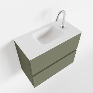Toiletmeubel Mondiaz Ada | 60 cm | Meubelkleur Army | Lex wastafel Talc Midden | 1 kraangat