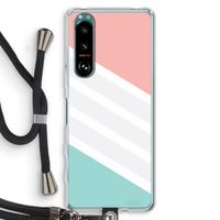 Strepen pastel: Sony Xperia 5 III Transparant Hoesje met koord