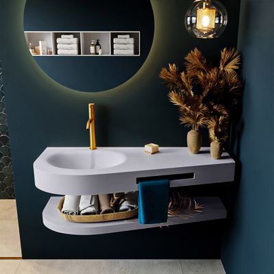 MONDIAZ RIVA 120cm Wastafel met planchet kleur Cale. Wastafel DULCET links 1 kraangaten kleur Cale. MONDIAZ RIVA 120cm Wastafel met planchet kleur Cale. Wastafel DULCET links 1 kraangaten kleur Cale.