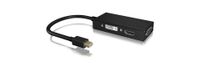 ICY BOX IB-AC1032 Mini DisplayPort DVI-D + VGA (D-Sub) + HDMI Zwart - thumbnail