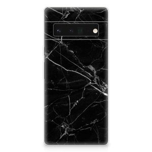 Google Pixel 6 Pro TPU Siliconen Hoesje Marmer Zwart - Origineel Cadeau Vader