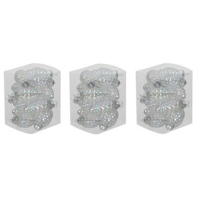 36x stuks glazen dennenappels kersthangers transparant parelmoer 6 cm mat/glans