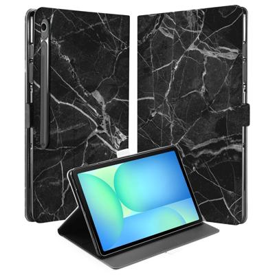Book Case Hoesje met Standaard Marmer Zwart Samsung Galaxy Tab S10 FE Plus Book Case Hoesje met Standaard Marmer Zwart Samsung Galaxy Tab S10 FE Plus