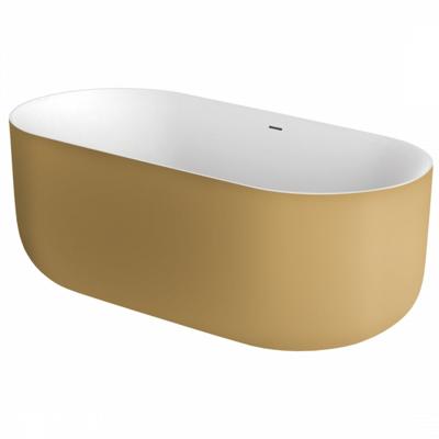 XenZ Vrijstaand Bad Mauro 180x84x64 cm Solid Surface Goud