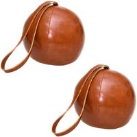 Esschert Design Deurstopper leer - 3x - 16 x 14 cm - 1200 gram - Bruin