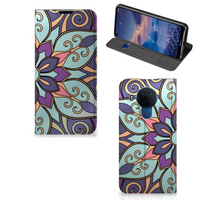 Nokia 5.4 Smart Cover Purple Flower