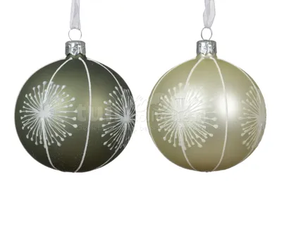 Kerstbal Glas Groen Ø8cm Assorti 1st