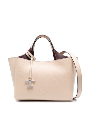 Tod's sac cabas en cuir à plaque logo - Tons neutres