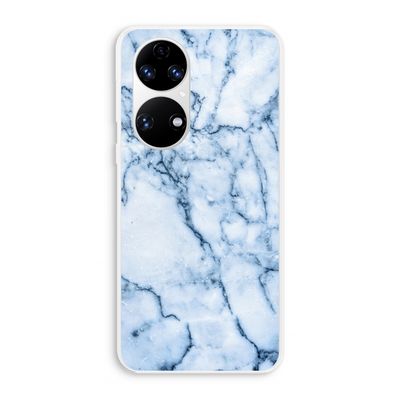 Blauw marmer: Huawei P50 Transparant Hoesje
