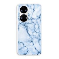 Blauw marmer: Huawei P50 Transparant Hoesje Blauw marmer: Huawei P50 Transparant Hoesje