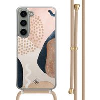 Samsung Galaxy S23 hoesje met beige koord - Abstract dots