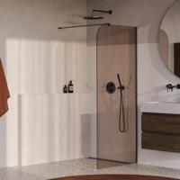 BRAUER Orion inloopdouche brons glas 90x200 incl. glascoating Geborsteld Gunmetal PVD