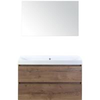 Maxx XL Badmeubelset 100 cm - Tabacco - Wastafel Just Zonder Kraangat met Spiegel