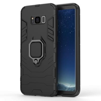 PC + TPU schokbestendige beschermhoes voor Galaxy S8 PLUS, met magnetische ring houder