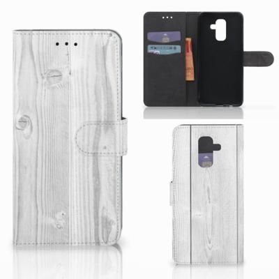 Samsung Galaxy A6 Plus 2018 | Book Style Case | White Wood