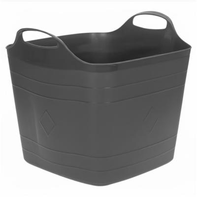 Excellent houseware Flexibele kuip / emmer - zwart - 25 l - kunststof - 40 x 35 cm