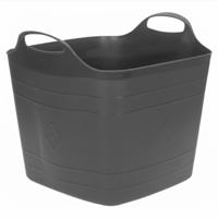 Excellent houseware Flexibele kuip / emmer - zwart - 25 l - kunststof - 40 x 35 cm