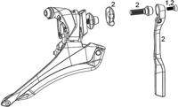 SRAM voorderailleur "force 22" fr.derail."force 22" 2-sp bot.pull braze-on