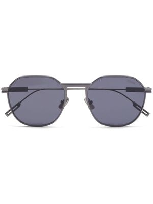 Zegna lunettes de soleil à monture carrée - Gris