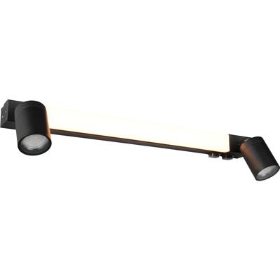 LED Wandlamp - Wandverlichting - Trion Rucola - 6.5W - Aanpasbare Kleur - GU10 Fitting - IP44 - Mat Zwart - Metaal