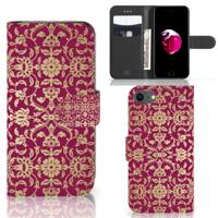 Wallet Case iPhone 7 | 8 | SE (2020) | SE (2022) Barok Pink | Portemonnee hoesje