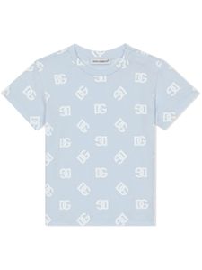 Dolce & Gabbana Kids t-shirt en coton à logo DG - Bleu