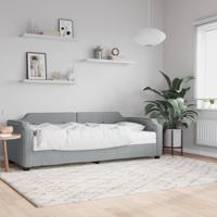 Slaapbank met matras 90x200 cm stof lichtgrijs