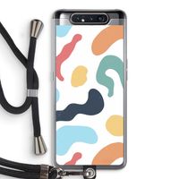 Memphis Shapes Blue: Samsung Galaxy A80 Transparant Hoesje met koord