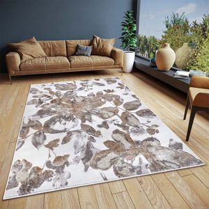 Vloerkleed Blossom Crème - 120x170cm - Grijs Design Vloerkleed - 123vloerkleed.nl is de online webshop voor vloerkleden en woonaccessoires.