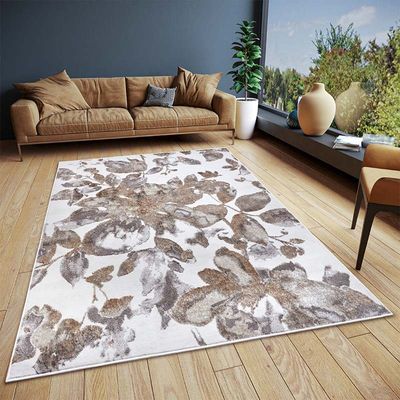 Vloerkleed Blossom Crème - 120x170cm - Grijs Design Vloerkleed - 123vloerkleed.nl is de online webshop voor vloerkleden en woonaccessoires.