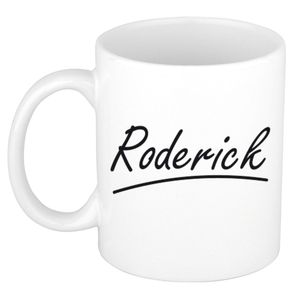 Roderick voornaam kado beker / mok sierlijke letters - gepersonaliseerde mok met naam   -