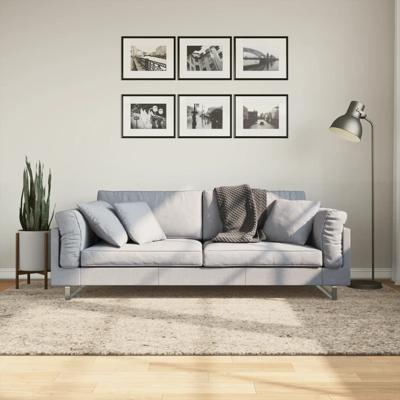 VidaXL Vloerkleed istan hoogpolig glanzend 160x230 cm beige