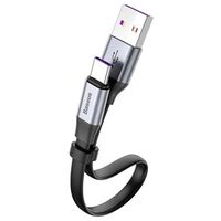 Baseus Simple HW USB-C Kabel CATMBJ-BG1 - Zilver / Zwart - thumbnail
