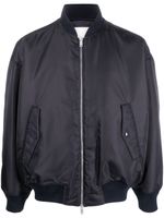 Emporio Armani veste bomber zippé à fini satiné - Bleu - thumbnail