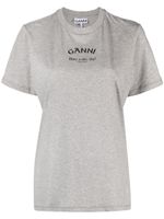 GANNI t-shirt en coton biologique à logo imprimé - Gris - thumbnail