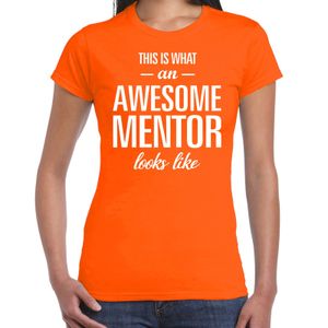 Awesome mentor fun t-shirt oranje voor dames - bedankt cadeau voor een  mentor 2XL  -