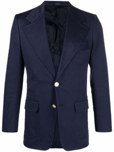 Saint Laurent Pre-Owned blazer boutonné à revers crantés - Bleu