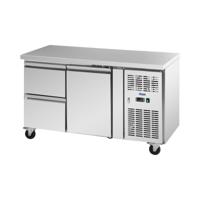 Koeltafel op wielen - 280 l - 1 vak / 2 laden - 136 x 70 cm - Klasse B - RVS - Royal Catering