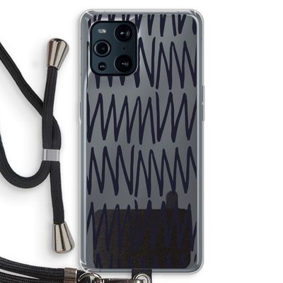 Marrakech Zigzag: Oppo Find X3 Transparant Hoesje met koord