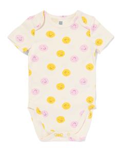 HEMA Babyromper Katoen Met Stretch Gezichtje Geel (geel)