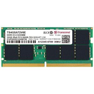 Transcend TS4GSA72V6E Werkgeheugenmodule voor PC Retail DDR5 32 GB 1 x 32 GB ECC 5600 MHz 262-pins SO-DIMM TS4GSA72V6E