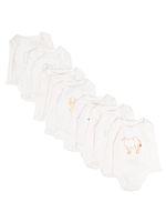 Stella McCartney Kids lot de sept barboteuses à logo brodé - Blanc