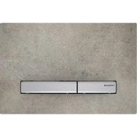 Geberit Sigma50 bedieningplaat, 2-toets spoeling frontbediening voor toilet 24.6x16.4cm chroom / betonlook 115788JV2