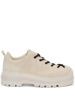 Jil Sander baskets en daim à semelle contrastante - Tons neutres