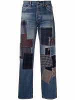 Junya Watanabe Man X Levi's jean droit à design patchwork - Bleu