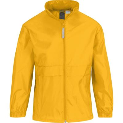B&C Regenjas - kinderen - geel - sirocco windjas - nylon