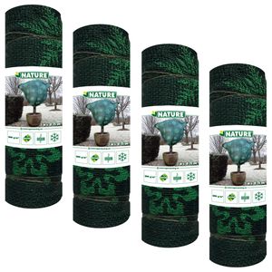 Plantenhoes jute - 4x stuks - H100 x D75 cm - groen - wintermotief - anti-vorst planten beschermhoes