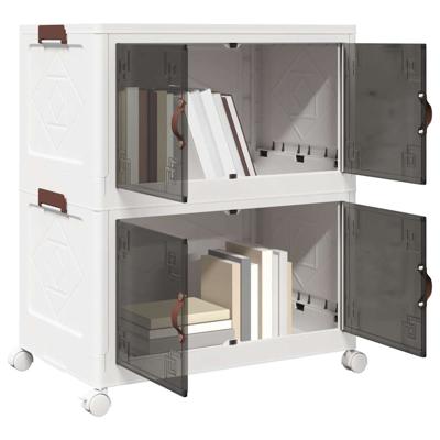 Opbergbox stapelbaar met wielen 2-laags 75 L 65x40x76 cm