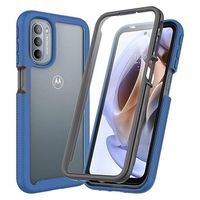 360 Protection Series Motorola Moto G51 5G Case - Blauw / Doorzichtig - thumbnail
