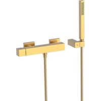 Douchekraan Tres Cuadro | Opbouw | Mengkraan | 1-weg | hoh 15 cm | 1-knop | Vierkant | 24k Goud mat